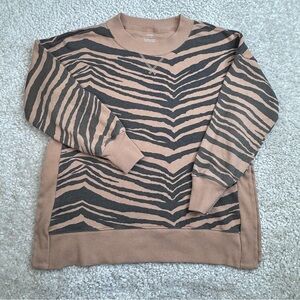 Aerie Oversized Good Vibes Sweatshirt. Zebra Print. Small